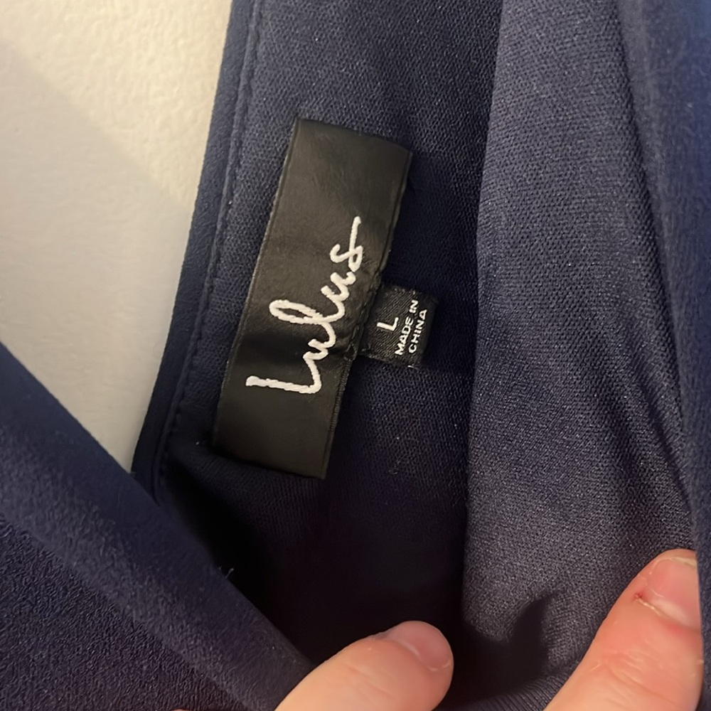 Lulu's Navy Blue Prom Dress - Picture 8 of 9